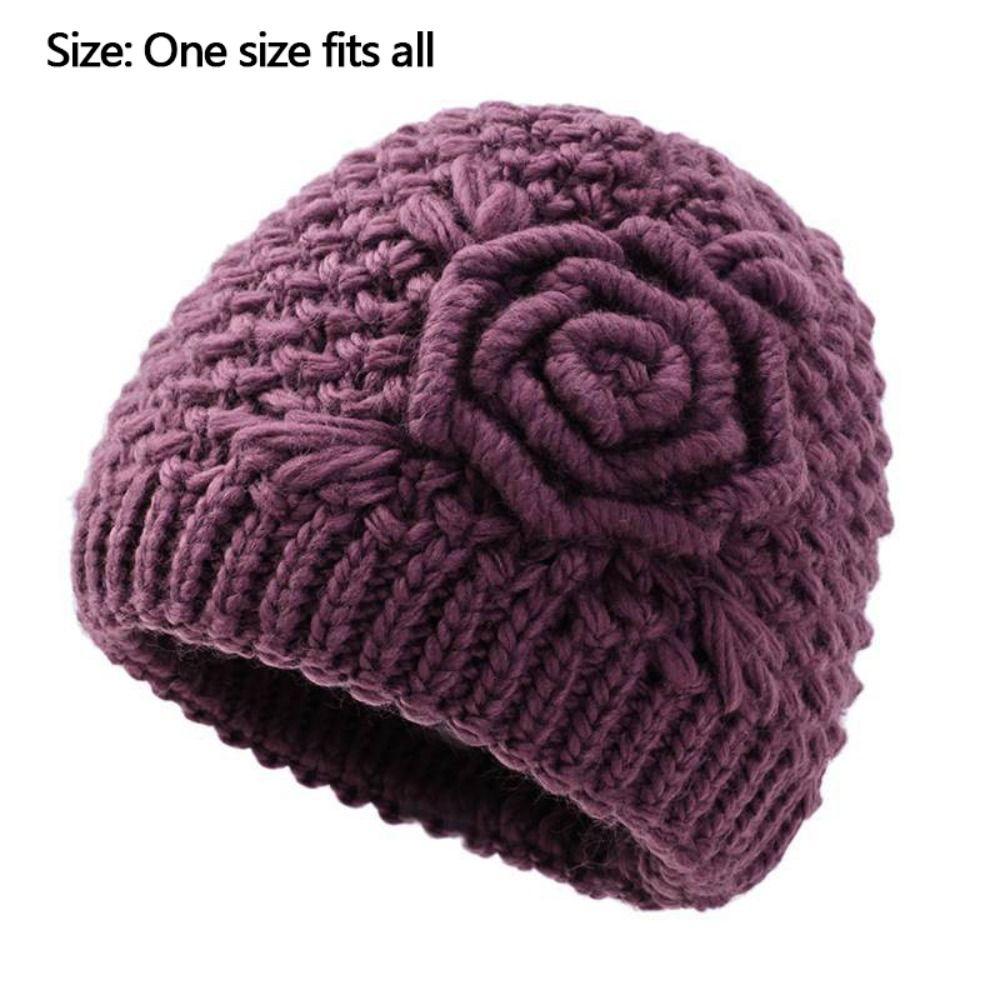 Windproof Beanie Cap Thickned Pullover Hats Fashion Knitted Hat for Women