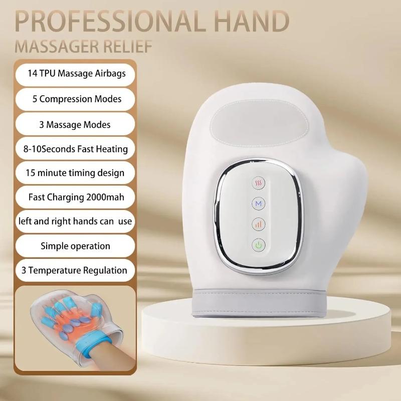 2026 New Gift Hand Massager with Heat and Airbag Compression Carpal Tunnel Wrist Finger Kneading Massage Device Electric Vibration Gloves