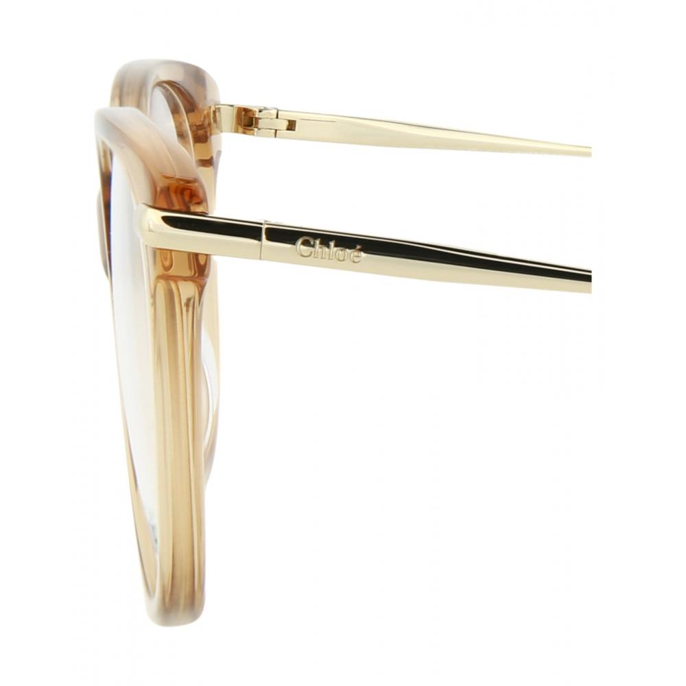 Chlo  Cat Eye Frame Bio Acetate Optical Frames Brown Gold Transparent