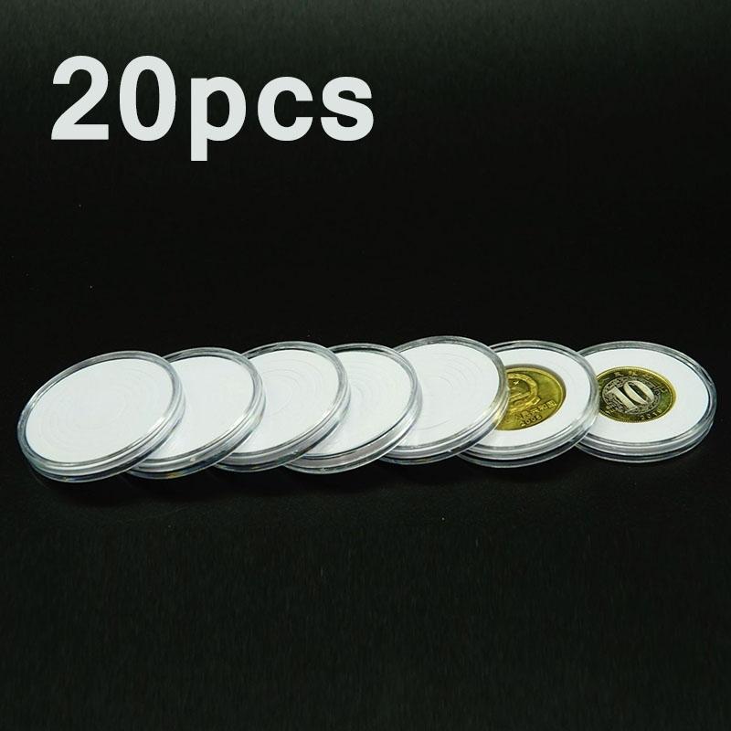 Clear Coin Holders Reusable 20pcs Protect Set Display 5.1cm Transparent