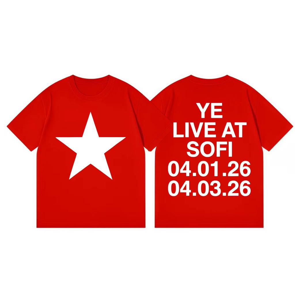 Rapper Kanye West Tour 2026 Merch T-shirt Unisex Moda Donna Hip Hop Manica Corta T-shirt Cotone Alta Qualità T-shirt Oversize