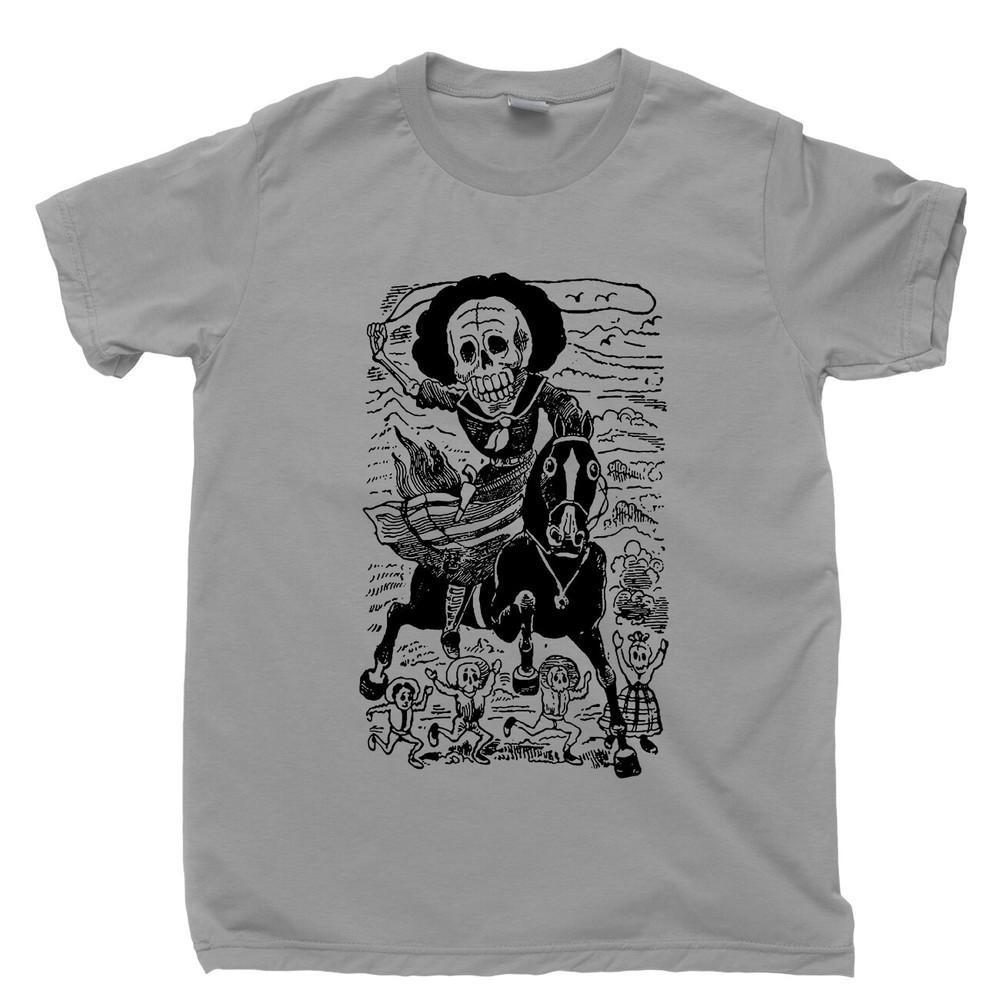 

Jose Guadalupe Posada T Shirt Mexican Revolution Artist Day Of Dead Mariachi Tee 4XL