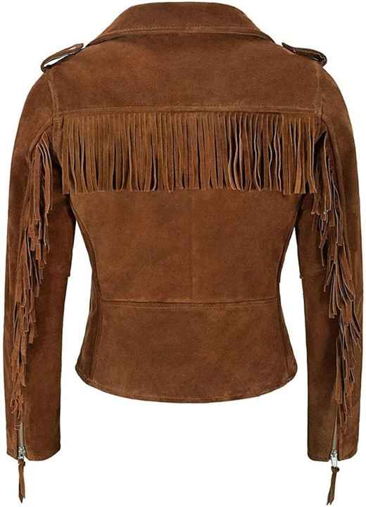 Brown Women Genuine Soft Pure Suede Leather Jacket Biker Casual Classy Handmade