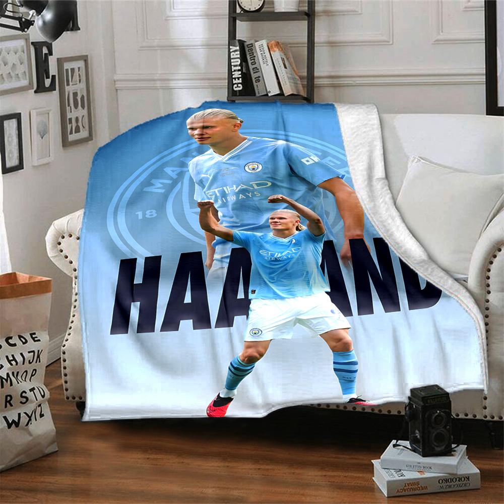 1pc Haaland1 Blanket, Gift, for Men and Women, Soft Blanket, Good for Sofa Bed Couch Travel, Lightweight Flannel Blanket