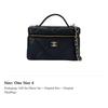 Chanel Grain Shiny Calfskin Makeup Bag Handbag Women's Black AP4936-B22105-94305