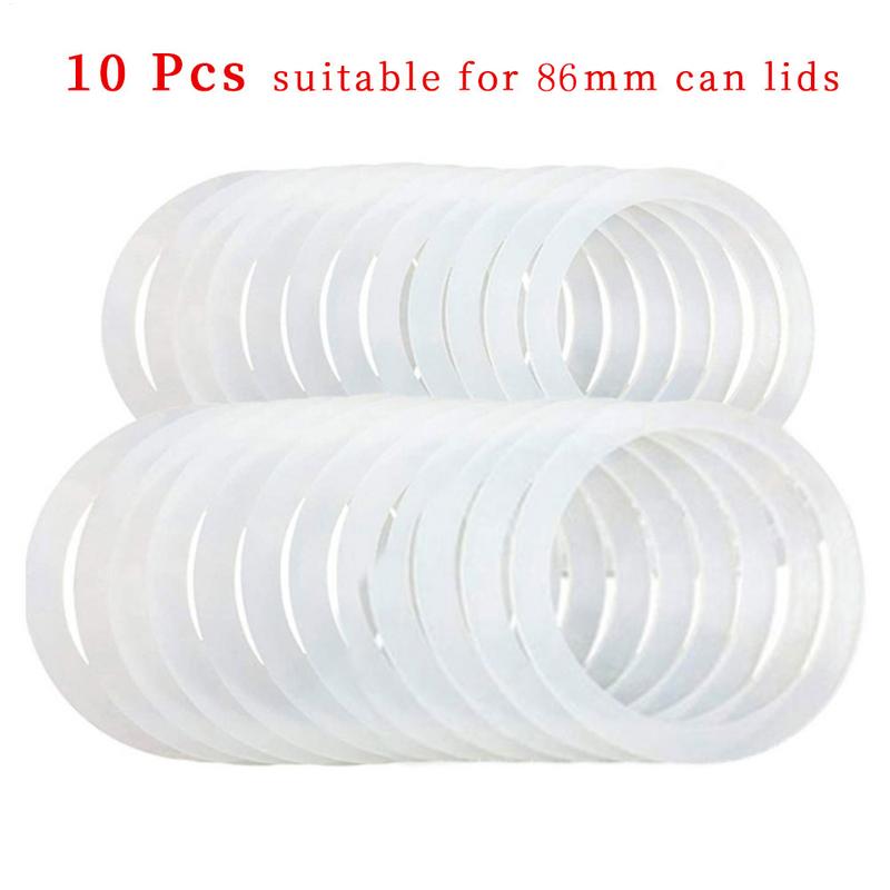 10pcs Reusable Food Grade Silicone Rubber Seals Rings Food Storage Leakproof Gaskets Sealing Rings for Mason Jar Lids 70mm 86mm