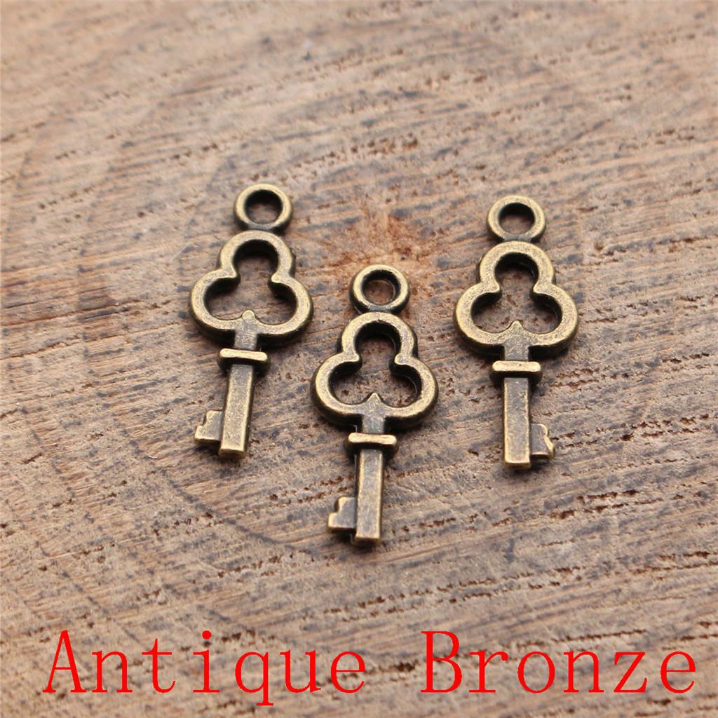 Classic Key Shaped Charms Pendant For Bracelet Necklace Jewelry Making Craft Findings