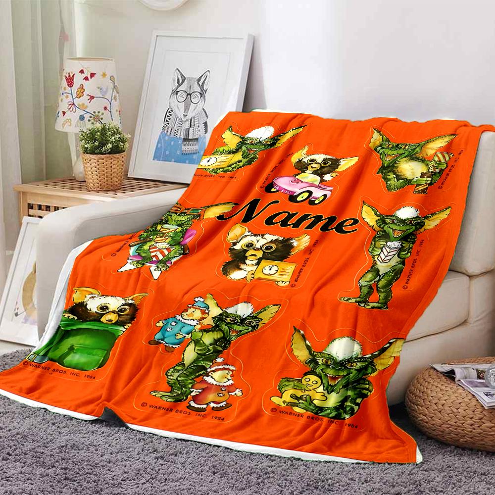 Customiz Name Personality Gremlins Blanket Soft &Warm Sofa Office Bed Travel Lunch Break Blanket, Gift Suitable All Seasons