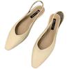 Fashion Elegant Slingback Flat Sandals Women Solid Leather Pointed Toe Shoes Summer Ladies Rear Strap Sandalias Low Heel Mary Janes 2025