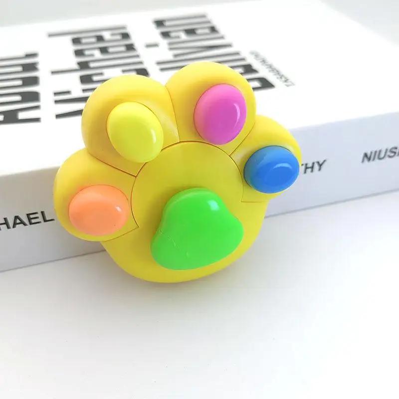 Stamps Cartoon Cat Paw Highlighter Pen Marking Graffiti Funnyl Highlighter Pen Handmade DIY Fluorescent Marker Birthday Gift