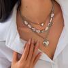 Ingemark 3 stuks/set Boho Imitatie Parel Chokers Kettingen Dames Trendy Metalen Hart Hanger Nek Accessoires 2026 Nieuwjaars Sieraden