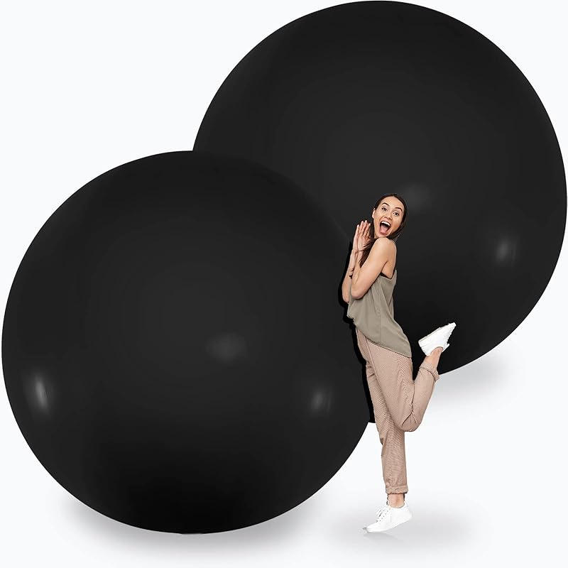 Leitee 2 Pcs 72 Inch Giant Balloons Round Latex Large Human Egg Jumbo Balloons Inflatable Air Decorations for Birthday Party Wedding Engagement(Red)