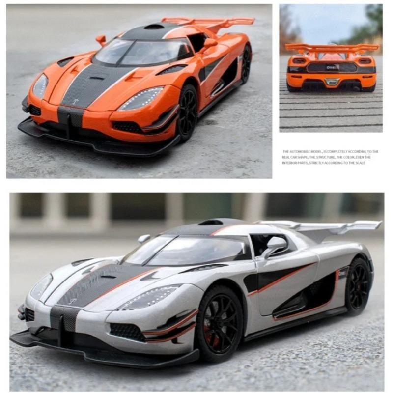 1/24 Scale Koenigsegg One Collectible Ornament with Sound, Light, and Feedback Function , Alloy Sports Car Toy Gift for Boys
