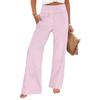 Women's Striped Print Smocked High Waist Wide Leg Casual Pants