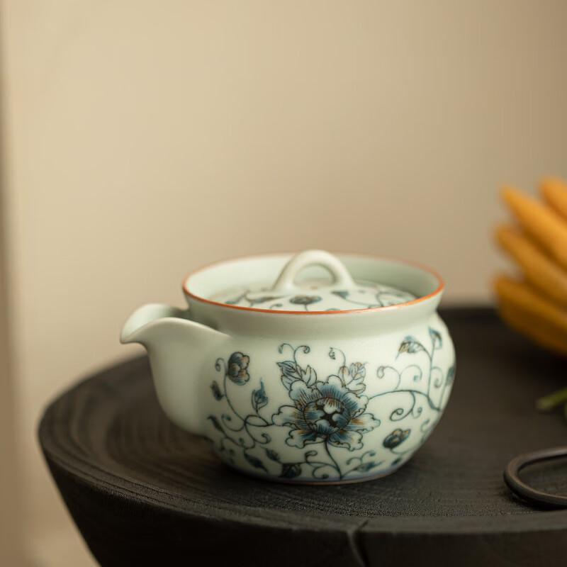 

Blue and White Peony Ceramic Teapot