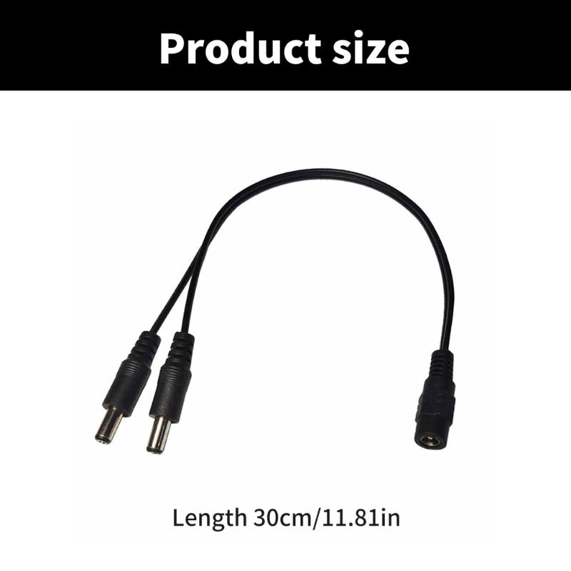 DC5.5x2.1mm Female to Male Power Splitter Cable for LED Lights and Surveillances Cameras