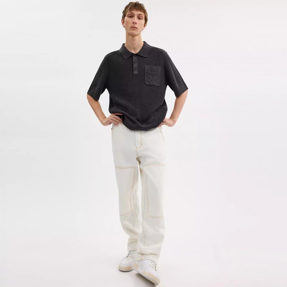 Coach Knit Polo Washed Black