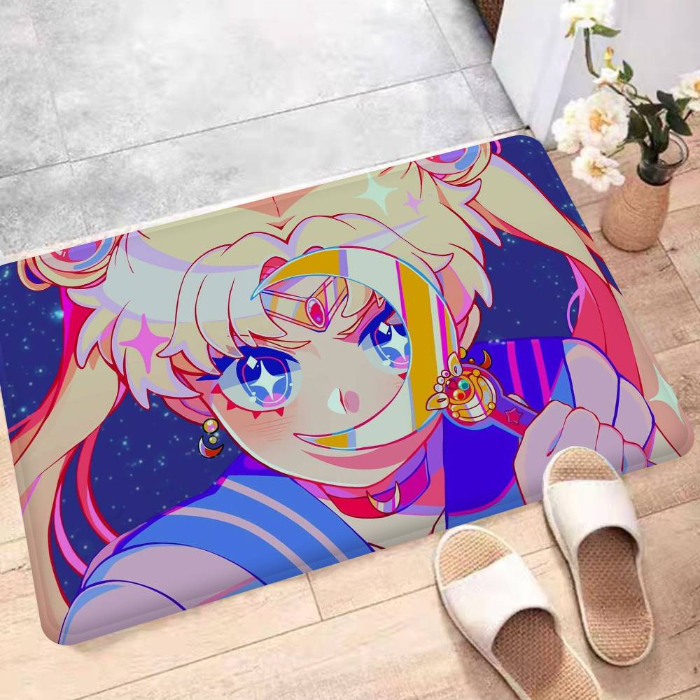 Japanische Zeichentrick S-Sailores-Moon Fußmatte Nordischer Stil Heimtürmatte Badezimmer-Toilettenmatten Schlafzimmer Hotel Dekor Matte