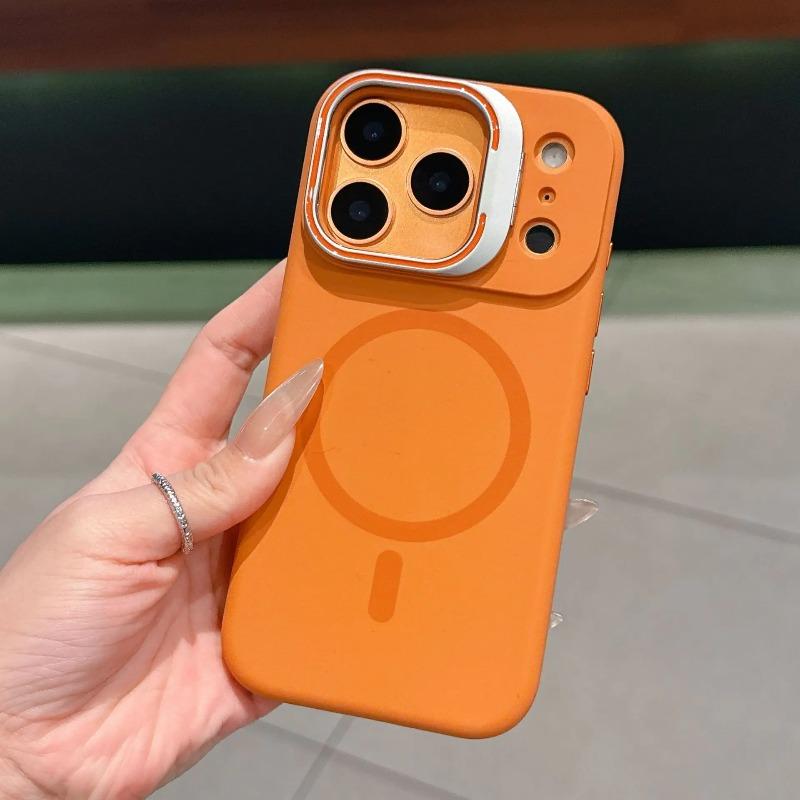 Fold Camera Stand Holder for Case For For Iphone 17 16 1 14 13 12 Pro Max Plus Magnetic Creative Block Matte Cover