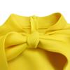 Spring and Autumn Women's Dress Plus Size Fashion Tie Lantern Sleeve High Waist Bowknot Big Swing Dresses