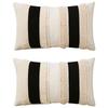 2Pcs Farmhouses Throw Pillow Cover Set, Patchwork Polyester Rectangular Shape With Fringe, 30 X 50 Cm Lumbar Cushion Covers for Home Decors
