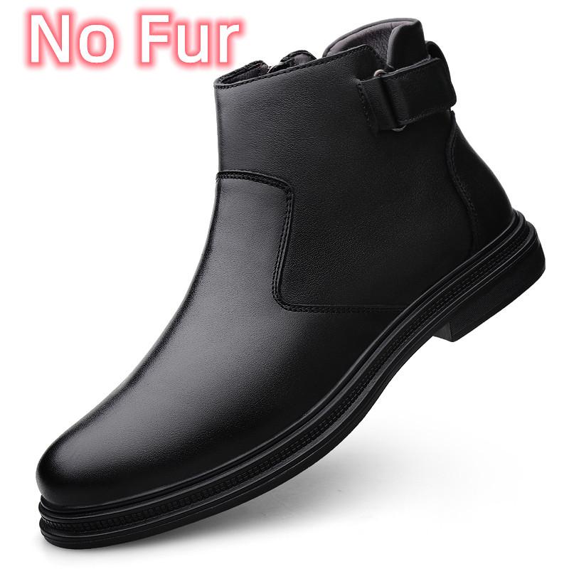 Fashion Luxury Brand High Top Men Casual Shoes All-match Genuine Leather Men's Winter Boots for Men Side Zipper Classic Motorcycle Boots