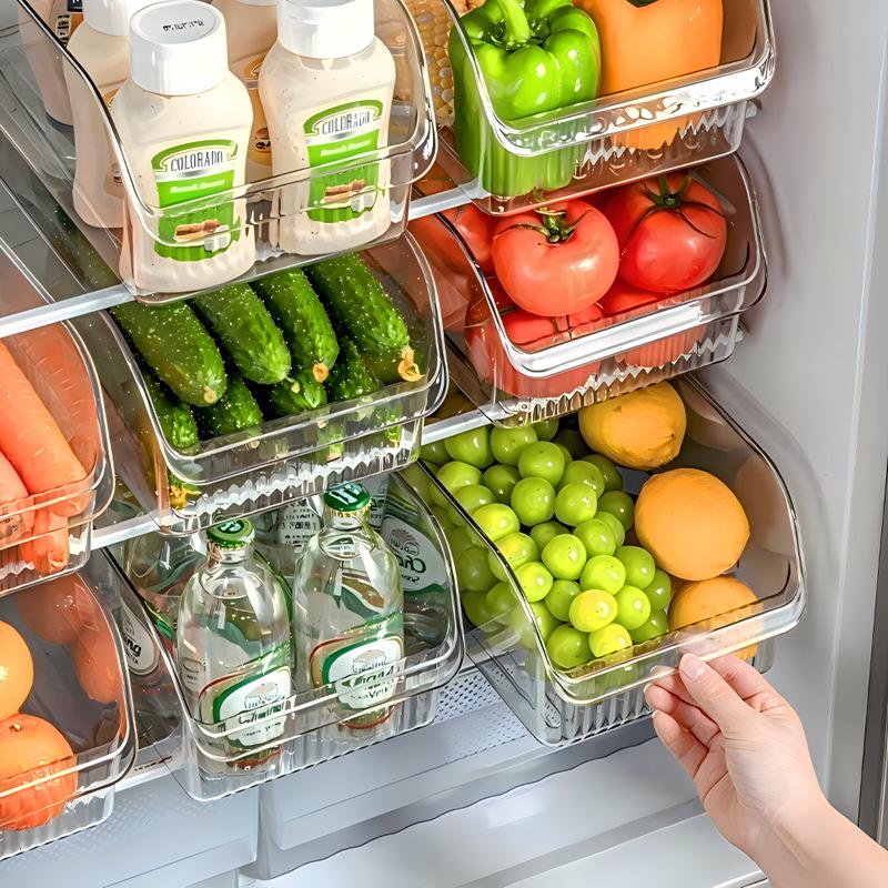 Food-Grade Plastic Kitchen Refrigerator Organizer for Vegetables, Eggs, and More