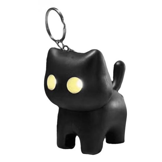 

Чорний Кіт Нічник Брелок Милий Натискна Кулька Сяючий Підвіска Кіт Міні Кіт Мяу Сенсорна Іграшка-Антистрес зі Звуком та Світлодіодним Світлом для Дорослих Любителів Котів чорний