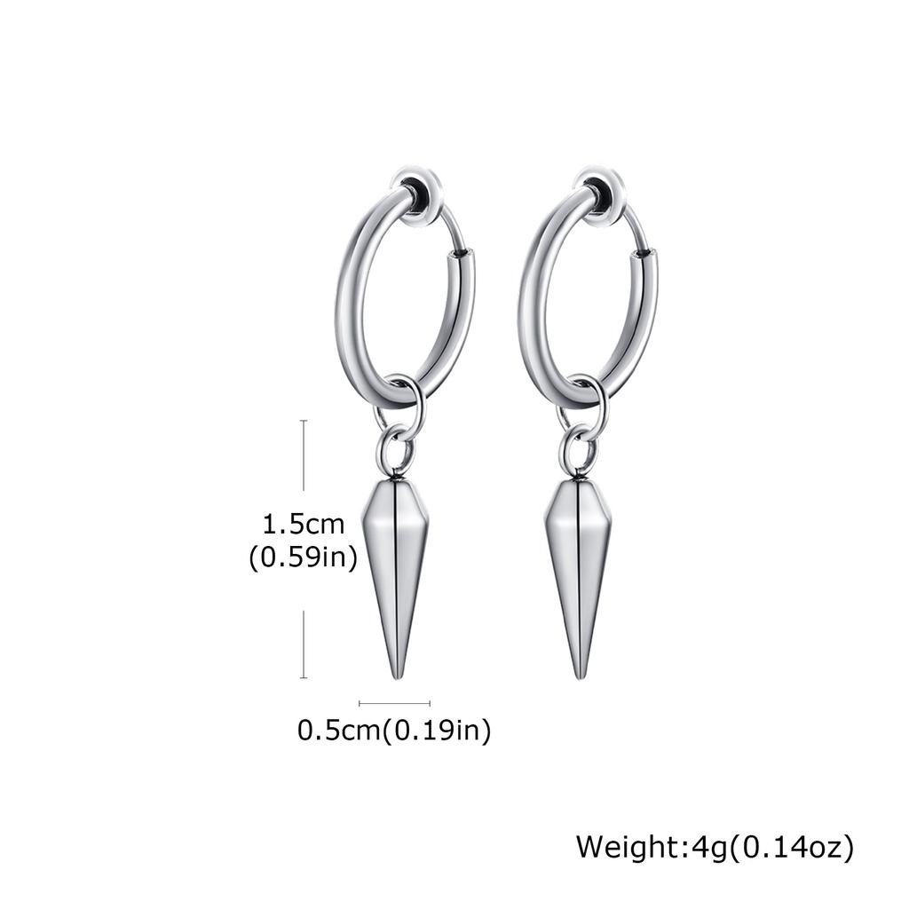 Classic Stainless Steel Rivet Clip Earring for Men Women,Anti Allergy Non-pierced Huggies Earrings,Rock Punk Jewelry Gift