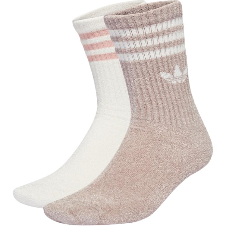 

Adidas Originals Crew Socks Unisex 2 Pack White + Pink Purple HU1689 S