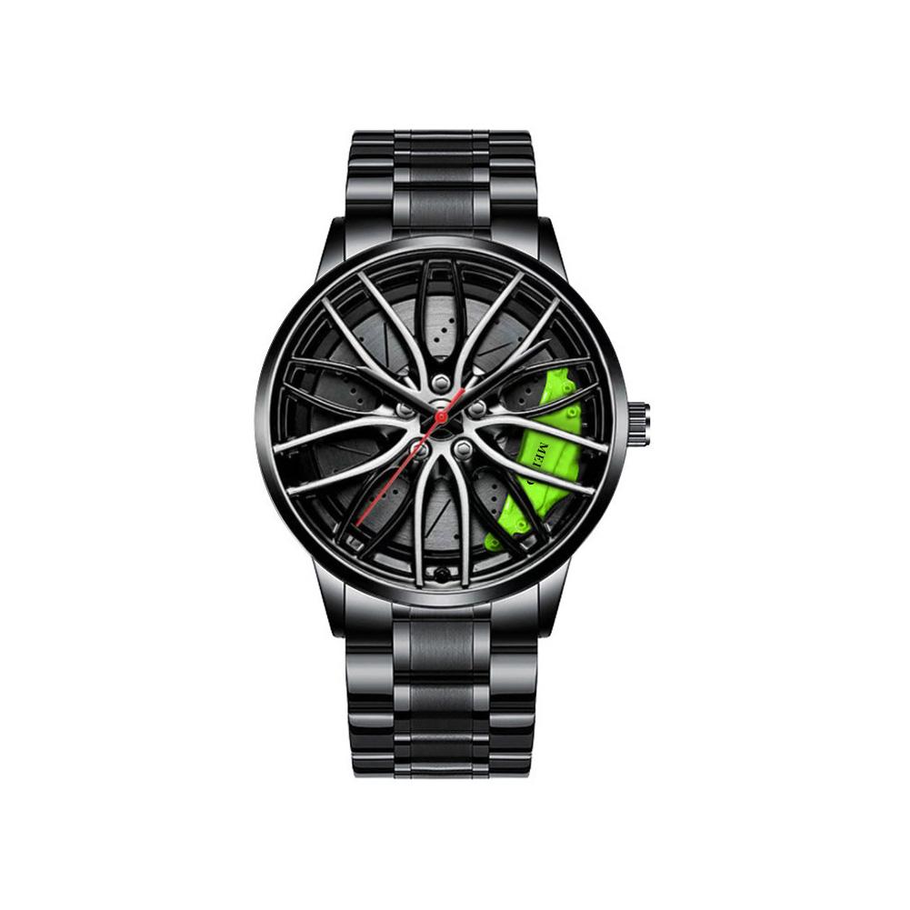 Men's Car Wheel Rim Hub Design Quartz Watch Alloy Sports Wrist Watch Fashion Timepiece For Men