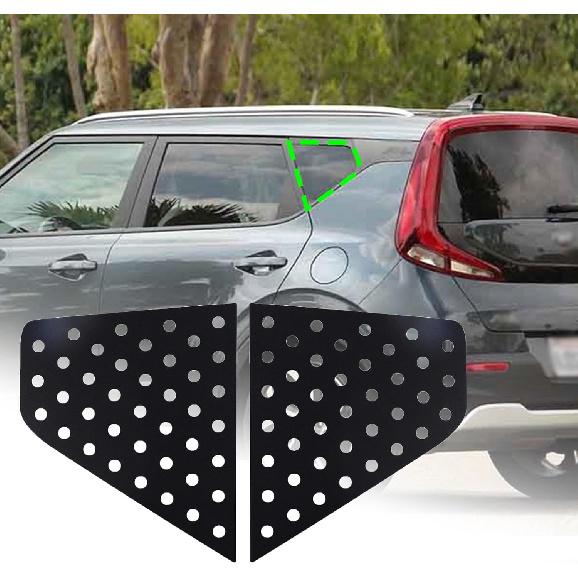 Rear Side Window Louvers Air Ven Trim Accessories Compatible with Kia Soul 2009-2024 Automotive Rear Window Triangular Glass Decorative Cover