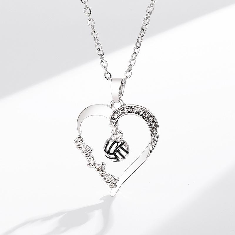 Kids Sports Necklace Volleyball Softball Basketball Baseball Pendant Christmas Gift Jewelry Accessory For Boys And Girls
