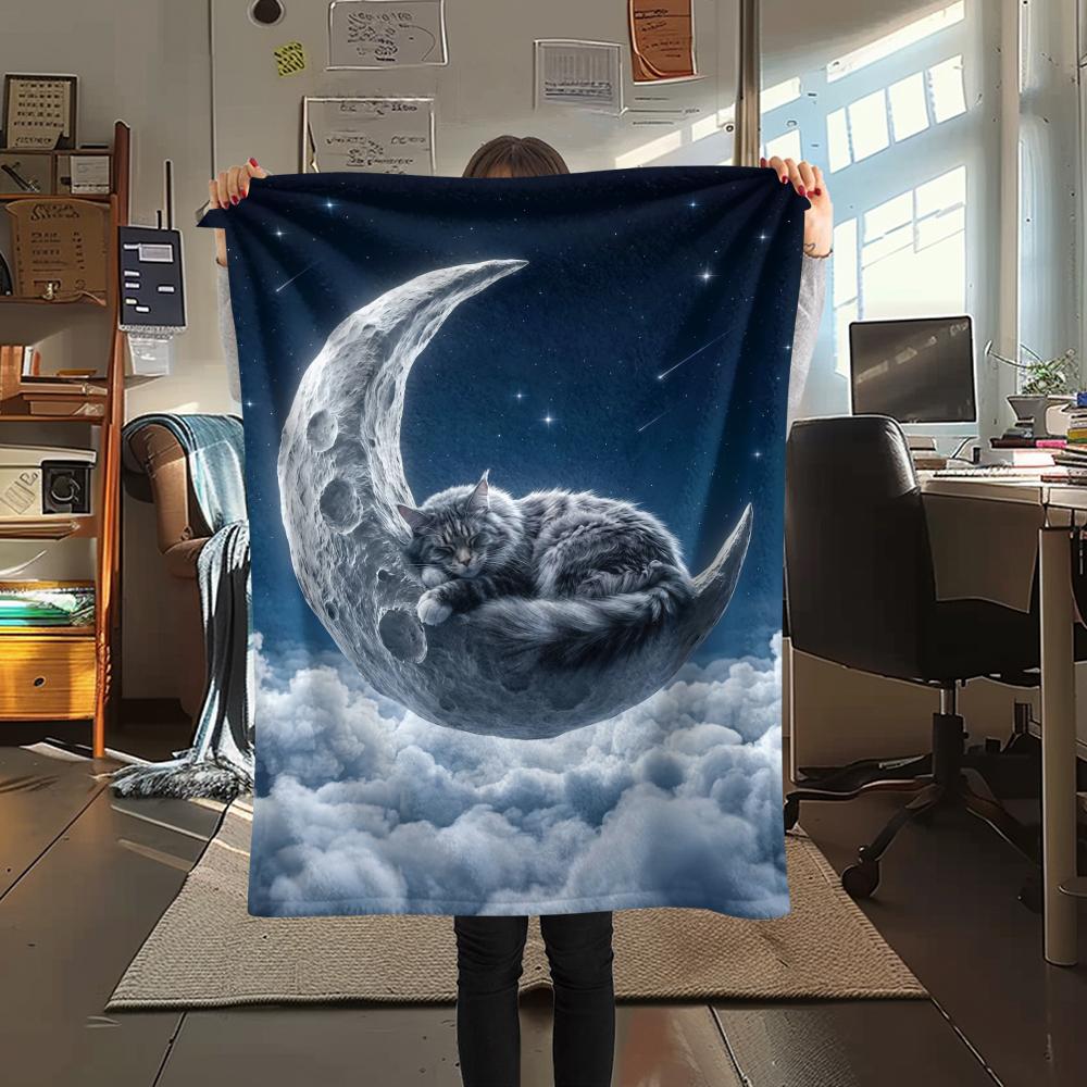 Sleeping clouds small animals Print Flannel Blanket,High quality Comfortable for All Seasons,Home Decor,Warmth and Comfort,Perfect for Christmas Gifts