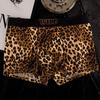 Boxer con Stampa Leopardo Seta Ghiacciata Biancheria Intima Uomo Mutande Uomo in Grafene Traspiranti Comode Mutandine da Uomo Boxer Corti Ultraleggeri Slip