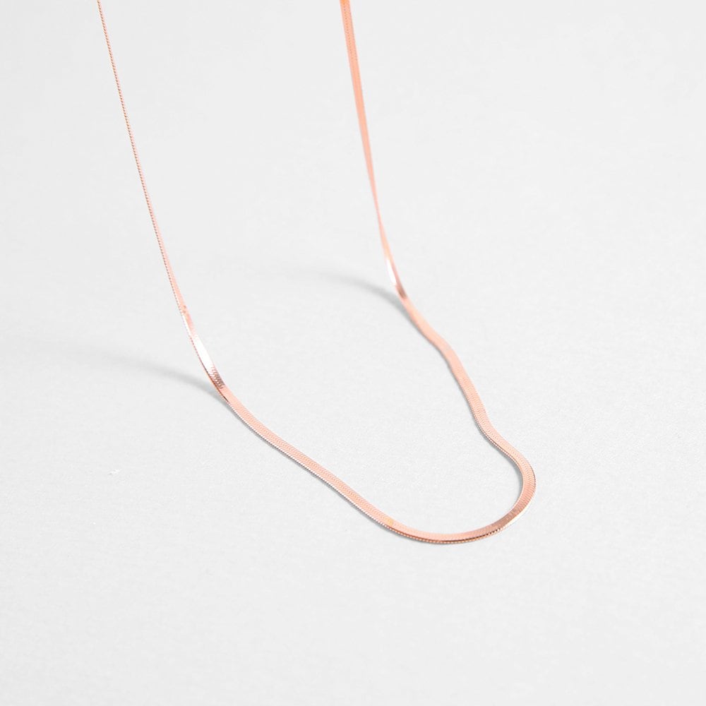 [Judy And Paul] Selene Simple Rose Gold Herringbone Chain Necklace N51664