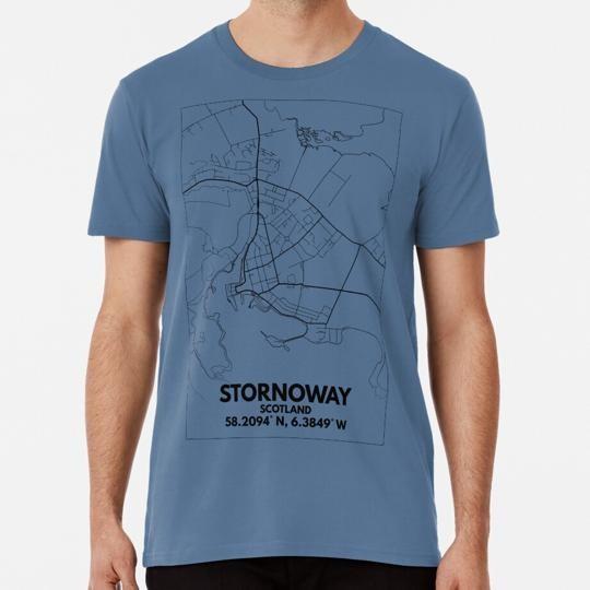 Stornoway Isle Of Lewis Outer Hebrides Scotland City Map S-5XL USA Made T-Shirt Unisex T-Shirt S