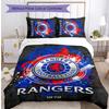 Set Biancheria da Letto Rangers FC Stampato 3 Pezzi Copripiumino Traspirante con Federe Biancheria da Letto Decorativa per Camera da Letto Casa