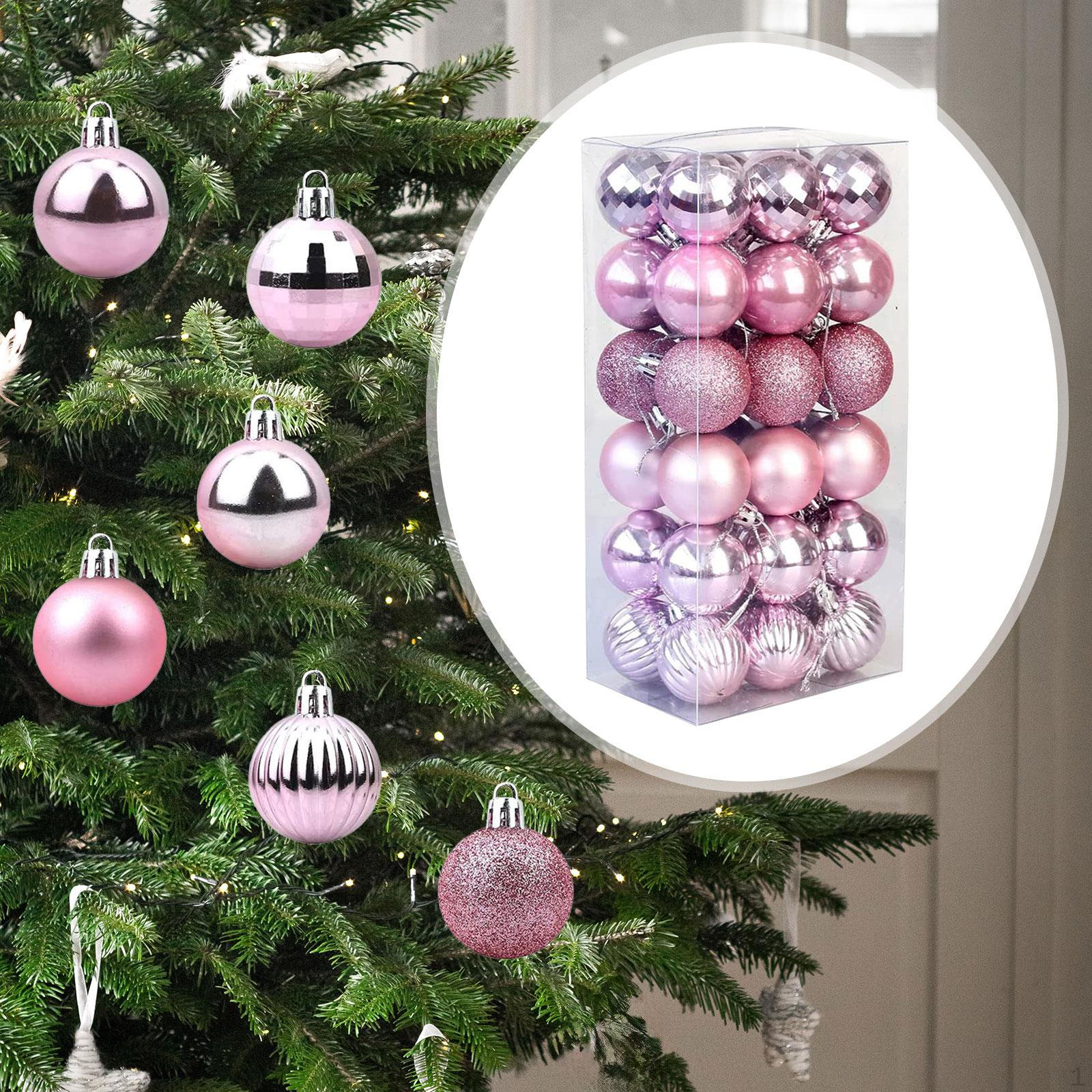 

36 шт. Рождественские шары, декоративные елочные шары, маленькие подвески, pink