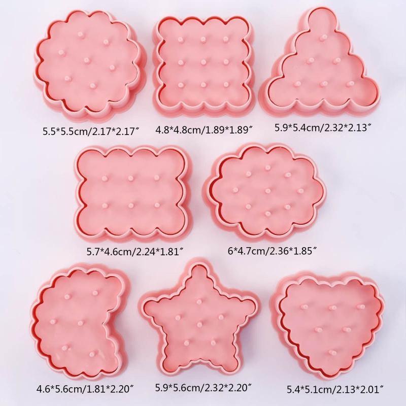 Cookie Stamp Biscuit Molds 8 Different Shapes Biscuit Cutter Kitchen Accessories