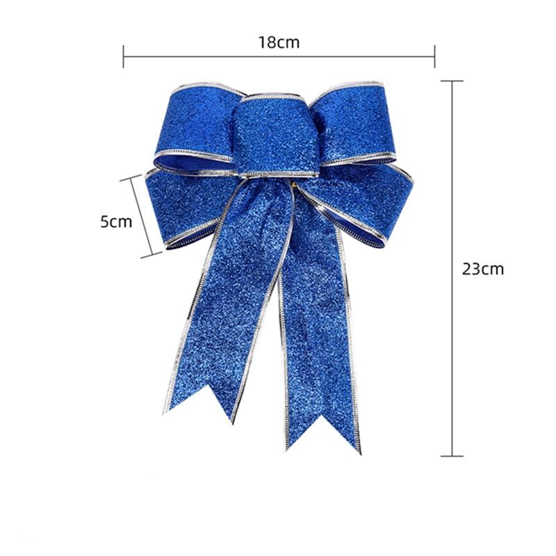 23CM Christmas Decoration Ribbon Bows Hanging Christmas Tree Pendant Ornament for Home Decor DIY New Year 2026 Gifts Accessories