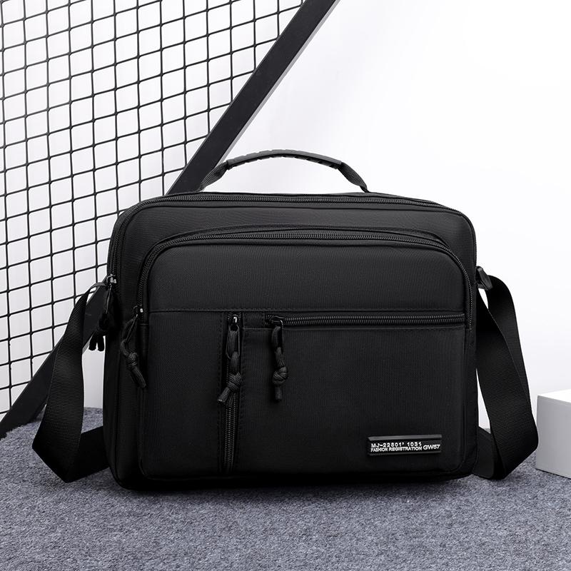 Men's Large Capacity Waterproof Shoulder Bag – Wear-Resistant Crossbody Messenger with Multi-Pockets for Business