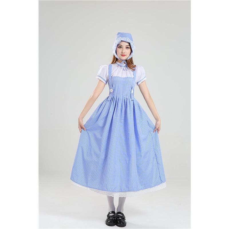 Children's Day The Wizard of Oz Dorothy Princess Dress Costume Plaid Maid Pastoral Stage Dress