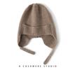Warm Cashmere Knit Beanie Hat With Ear Flaps Unisex Winter Cap Men Women Kids