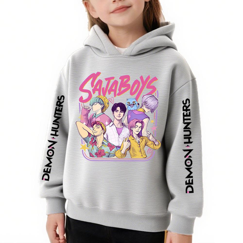 Autumn 3D Kpop Demon Hunter Saja Boys Printed Hoodies Fashionable Casual Sports Long Sleeved Children's Girl Hooded Sweatshirts