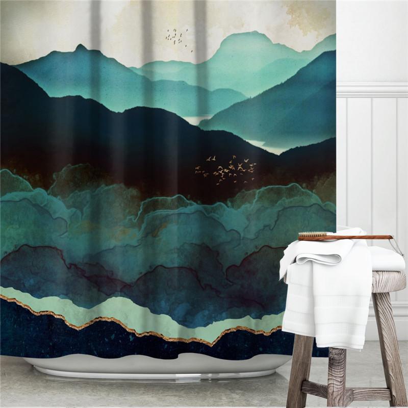 3D Grey Geometric Stone Shower Curtains Fabric Waterproof Bathroom Curtain Renew Home Hotel Decorative Curtains Blackout Screen