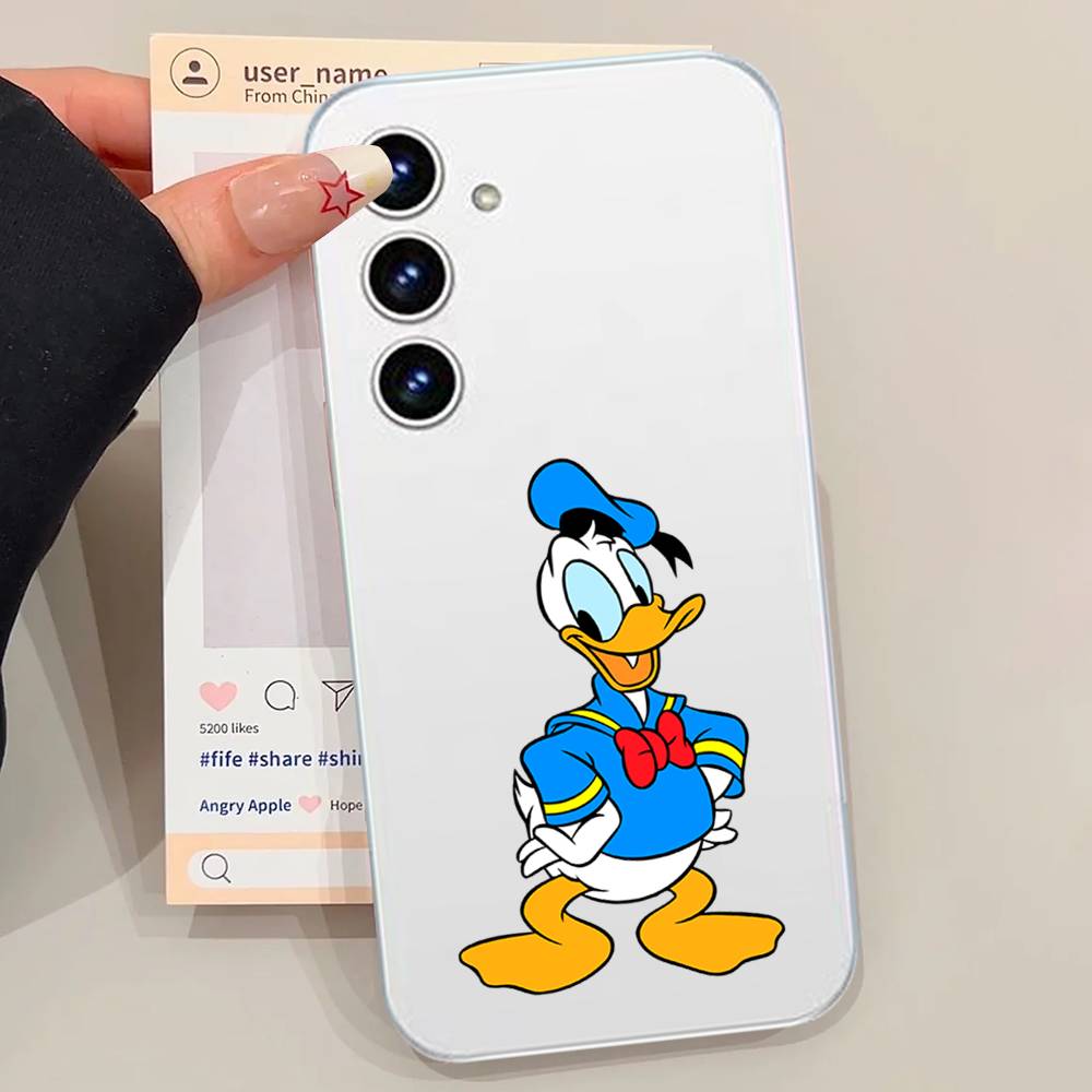 Cute D-Donald Duck Phone Case For Samsung Galaxy S21 S22 S23 S24 S25ULTRA FE Ultra Plus5G A52S Transparent Cover