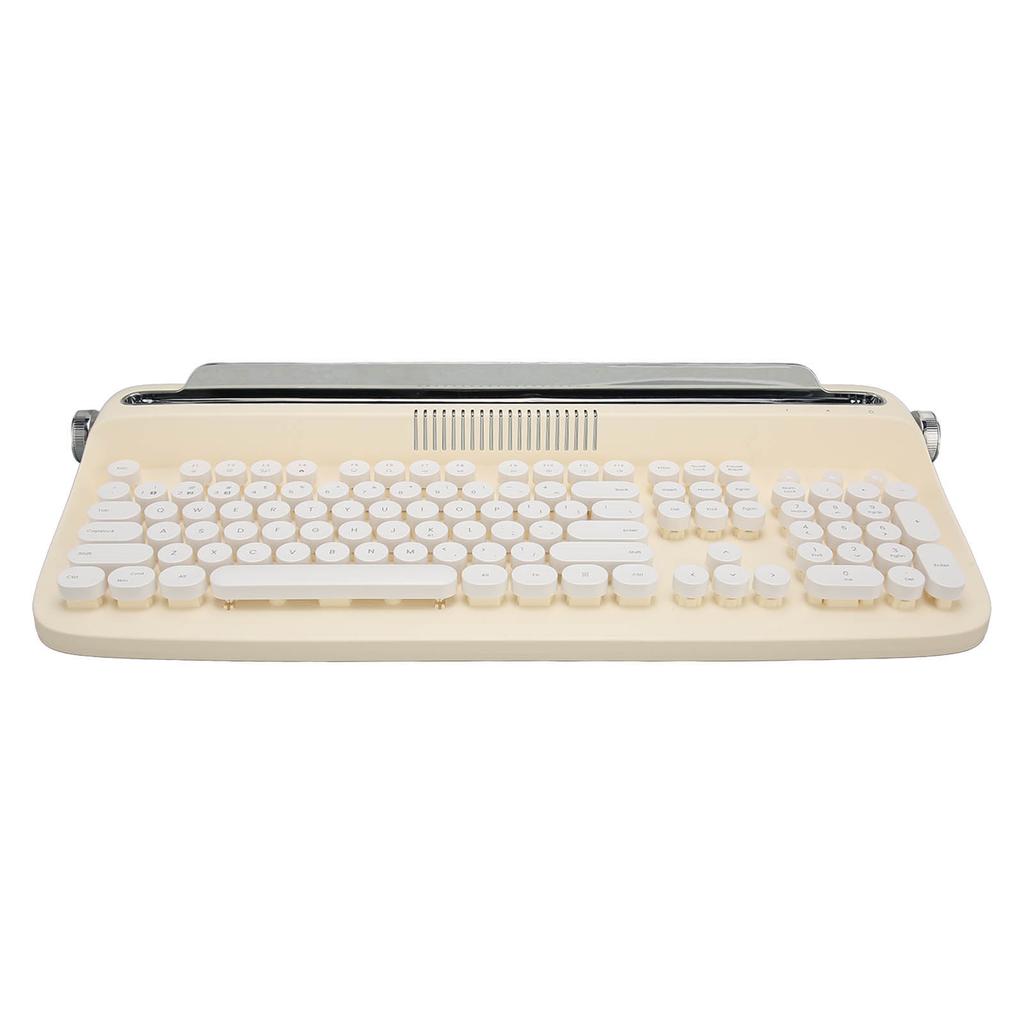 Wireless Typewriter Keyboard Retro 104 Keys 5.0 Integrated Stand Tablet Keyboard for Smart Phone Laptop