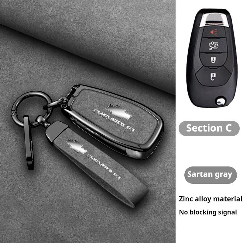 Funda de piel de aleación de zinc para llave de coche plegable, llavero para Chevrolet Cruze Aveo 2020-2024 BOLT Tracker Malibu Onix Cobalt Captiva Spark
