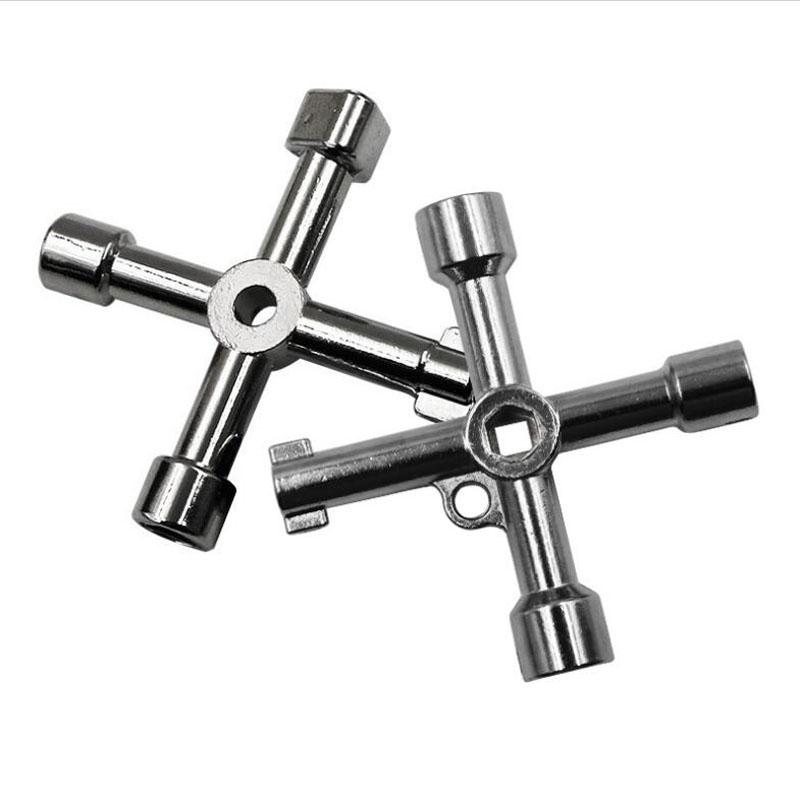 Electric Cabinet Car Elevator Cross Key Wrench Water Meter Valve Key Internal Triangle Wrench Multi-purpose Tool Portable